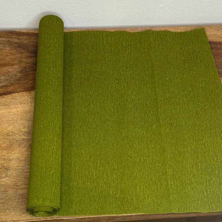 Petals and Pearls Design - Wholesale Craft Supplies - Olive German Extra Fine Crepe