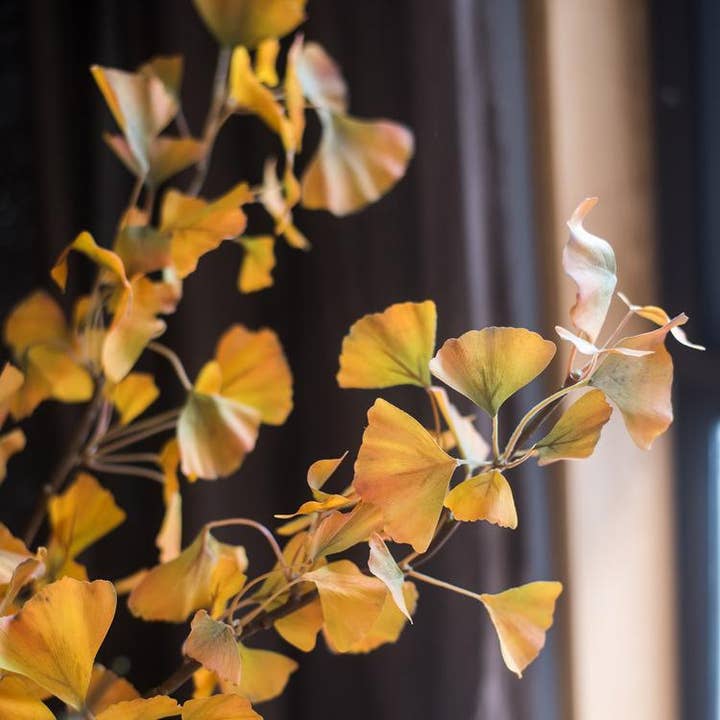 Rustic Reach - Wholesale Artificial Plant - Artificial Ginkgo Leaf Stem in Yellow 37" Tall6