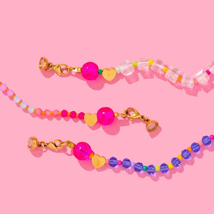 Taylor Elliott Designs - Wholesale Beaded/pearl necklace - Beaded Necklace - Multi-Colored + Pink - Riley4