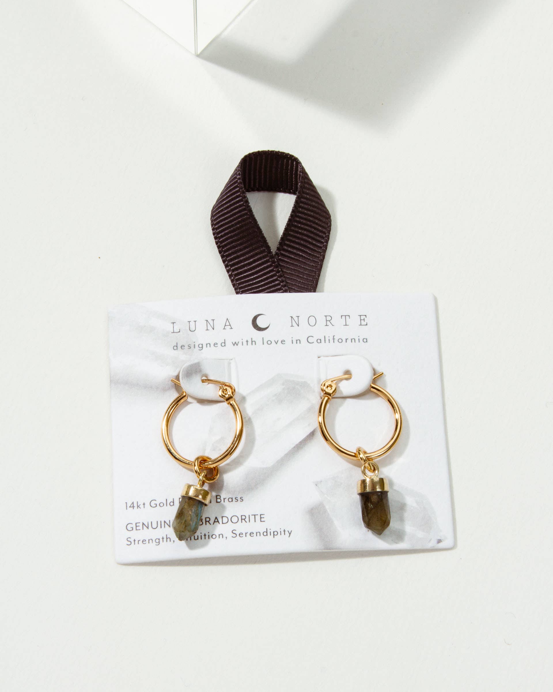 Luna Norte - Wholesale Huggie Earrings - On Point Mini Hoop Earrings - Labradorite1