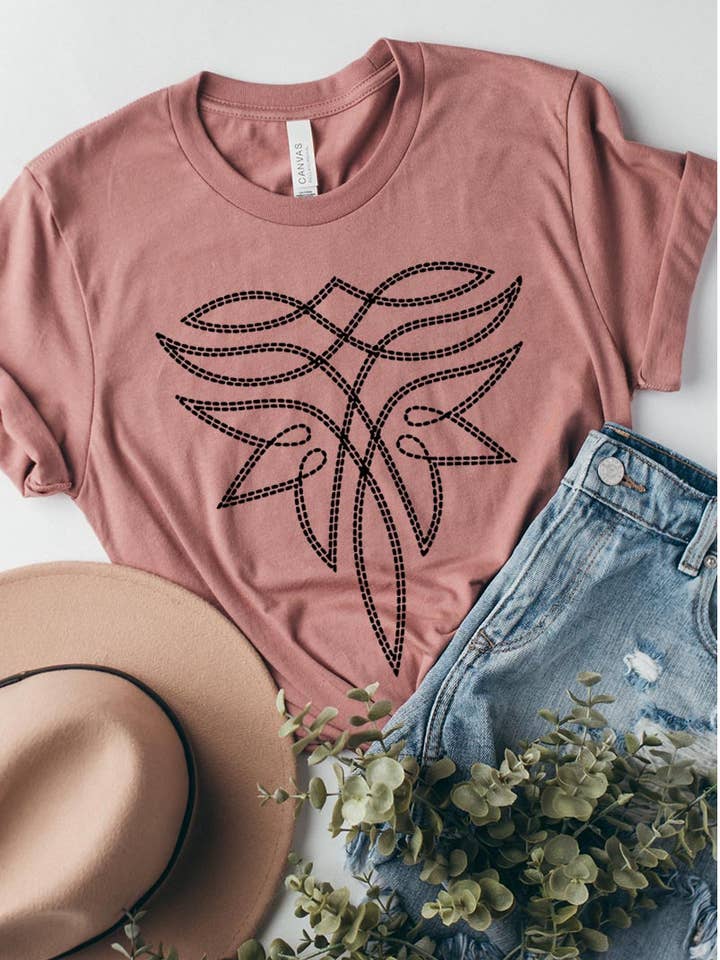 T-shirts graphiques Western Boot Stitch pour la vente par COLORBEAR