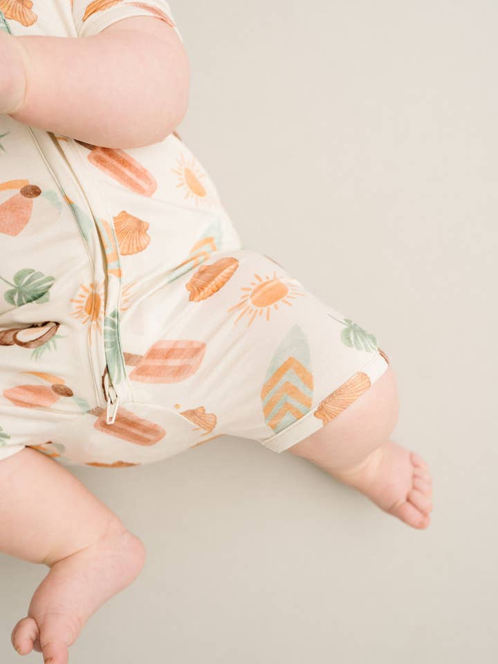 Little One Shop - Wholesale Jumpsuit - Baby - Seaside Stroll Bamboo Short Romper