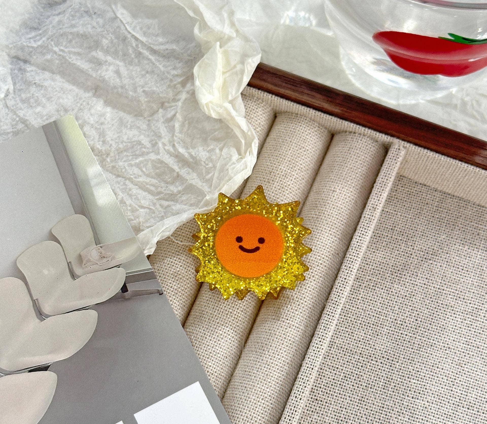 SoapElenGlen – Clips para cabelo - Mulher por atacado – Série de Pequenos Ganchos de Cabelo Nuvem Sol Céu Divertida0