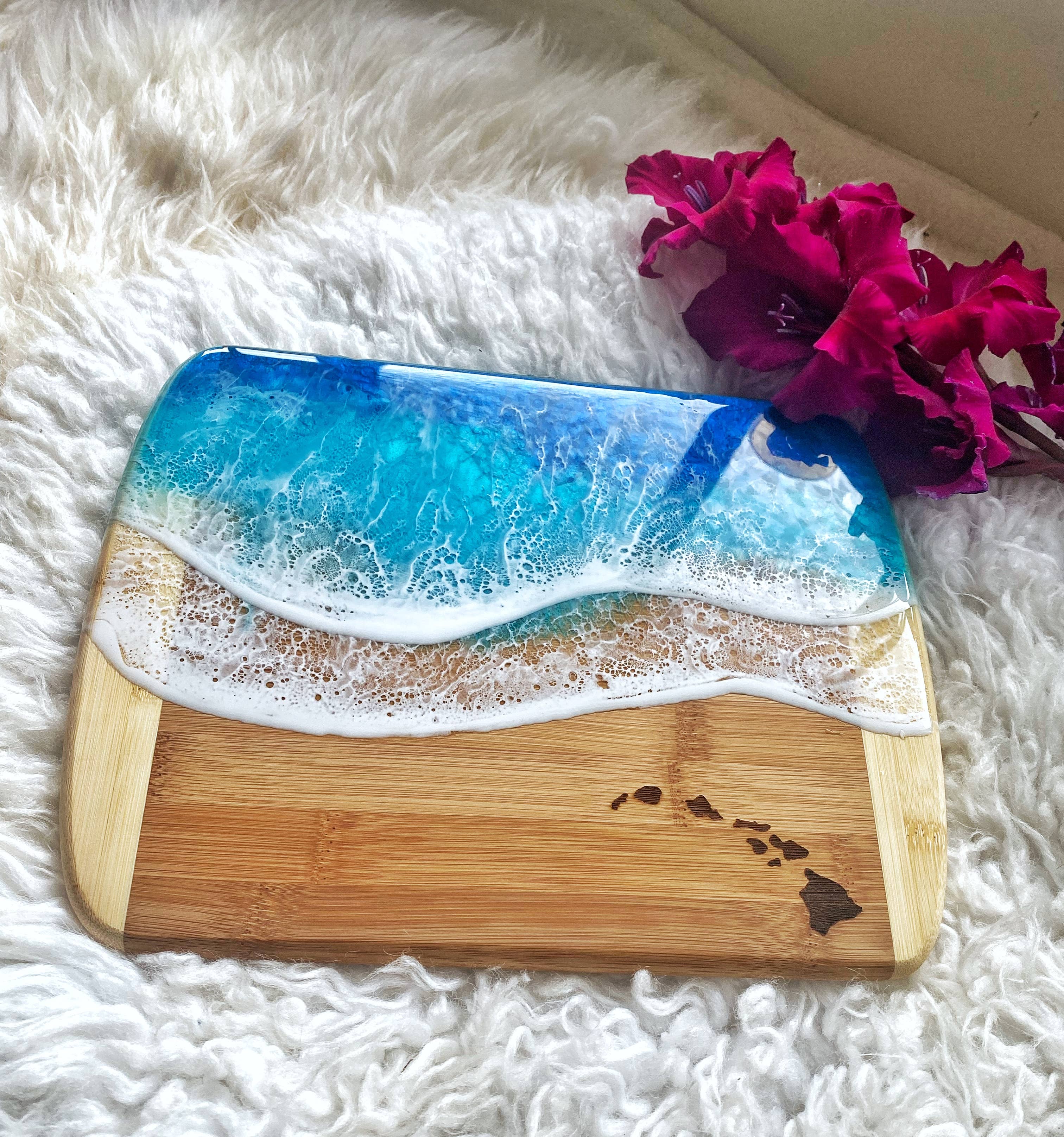 TBM Creations LLC - Wholesale Cheese Board - HAWAIIAN ISLANDS Ocean Charcuterie board Maui made14