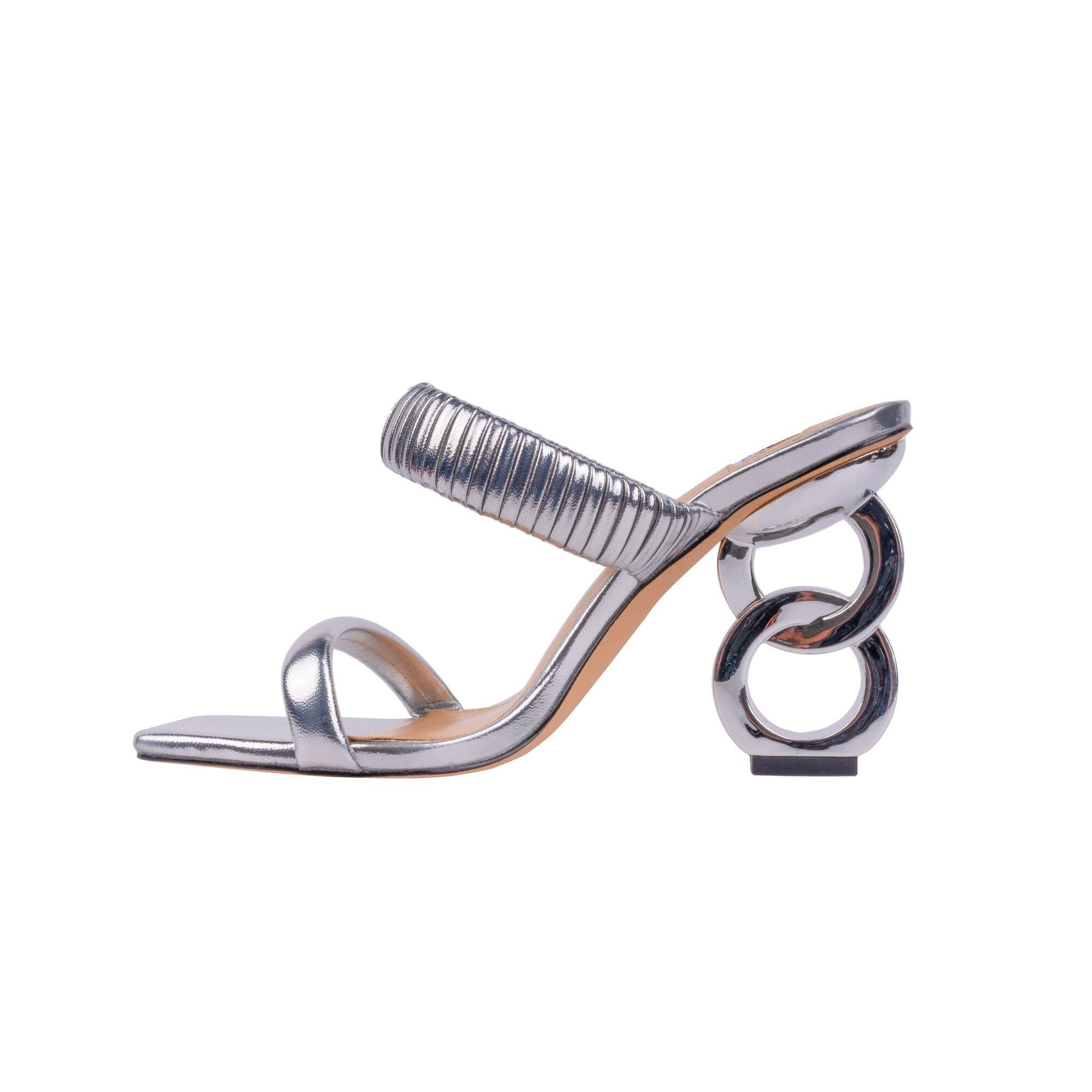 LADY COUTURE – Engroshandel Højhælede sko - Dame – Ninety Union RADDLE metalhæl plisseret tobåndsglide47