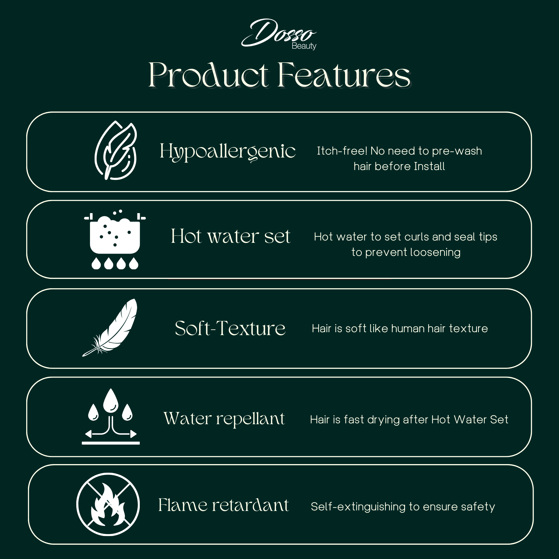 Dosso Beauty - Vendita all'ingrosso Extension per capelli - Confezione da 3 trecce da 28" in capelli ipoallergenici non tossici.31