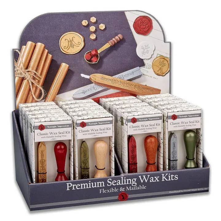 Freund Mayer & Co. - Wholesale Retailer Display - Paper & Novelty - Cappolettera Initial Wax Seal Kits in Compact Display