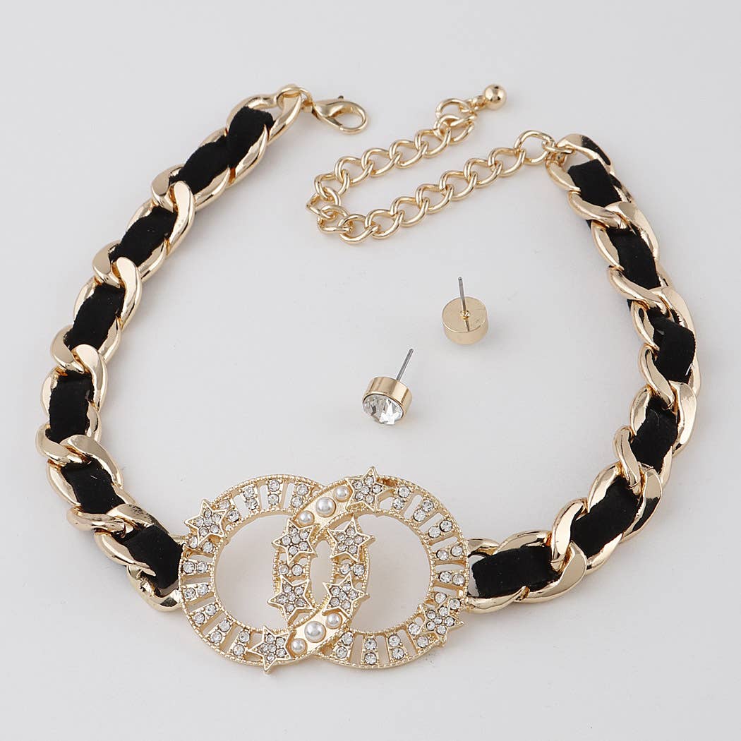 Guld Sort Medvirkede OO Chain Choker Halskæde for engroshandel på Faire2