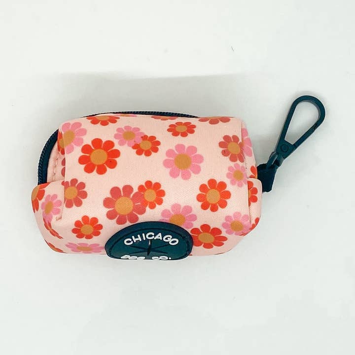 Flower Power Poop Bag Holder for wholesale by Chicago Dog Co.