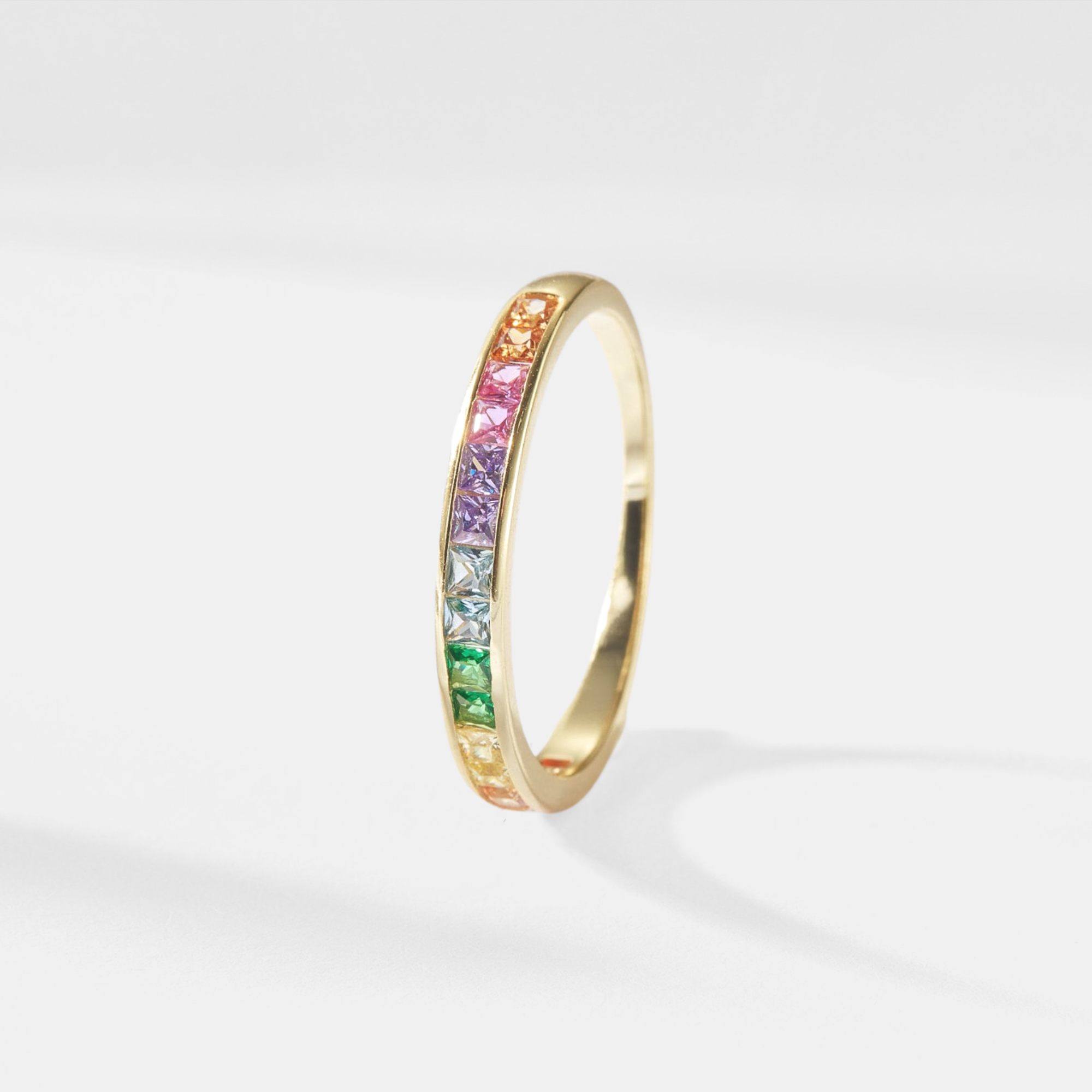 Perimade & Co. LLC - Wholesale Multi-Stone Ring - Rainbow Gem Wedding Band Ring in 925 Sterling Silver6