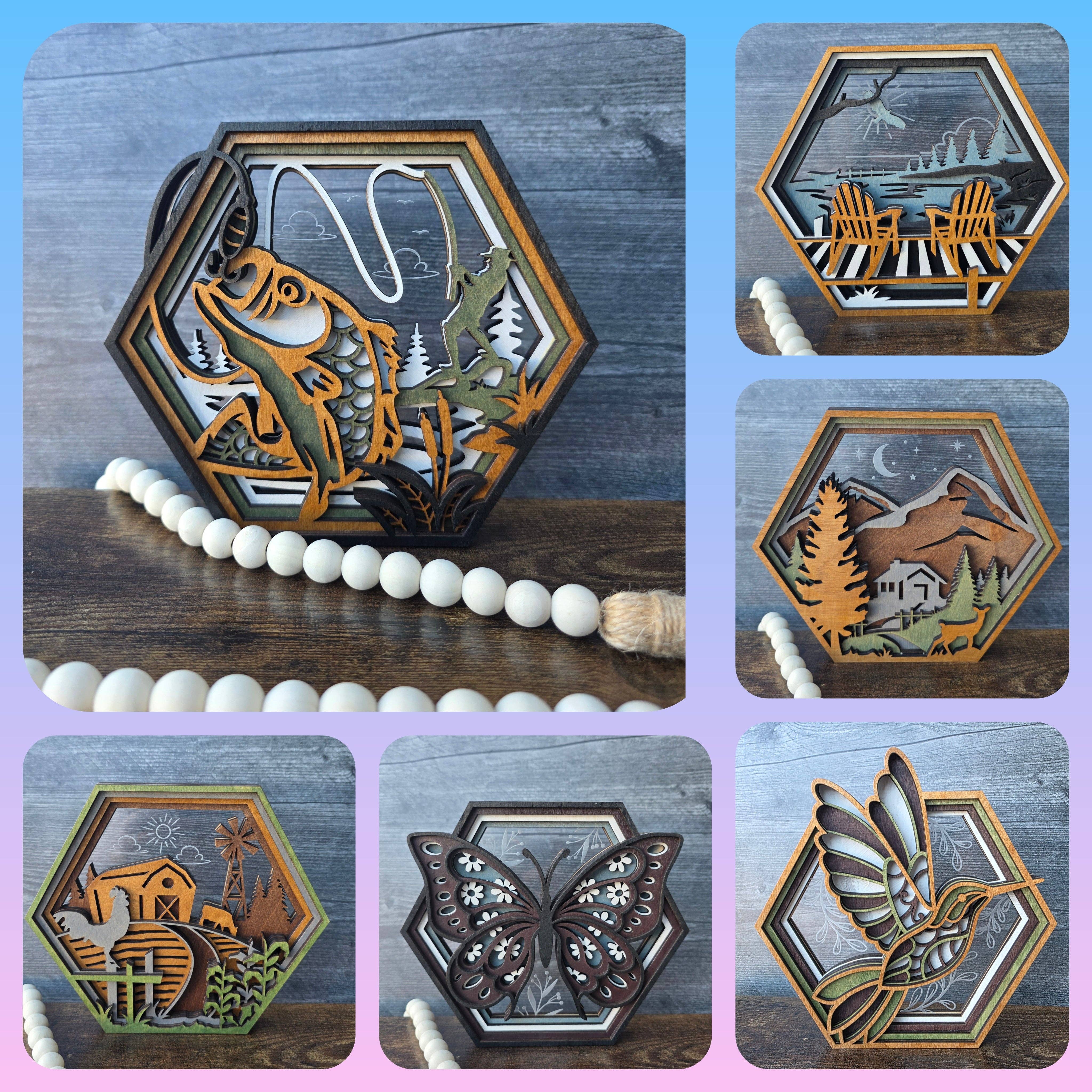 Jorgie Spark - Wholesale Decorative Tabletop Object - Butterfly Hexagon1