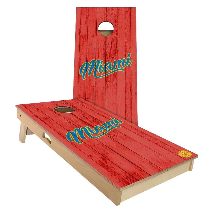 Miami Vintage Baseball All-Weather Cornhole Set for wholesale by Skip's Garage