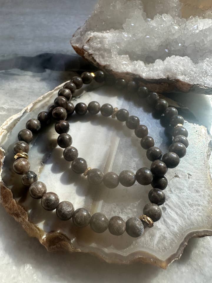 CHOCOLATE LABRADORITE Bracelet - 6mm for wholesale by Twisted Pine Jewelry