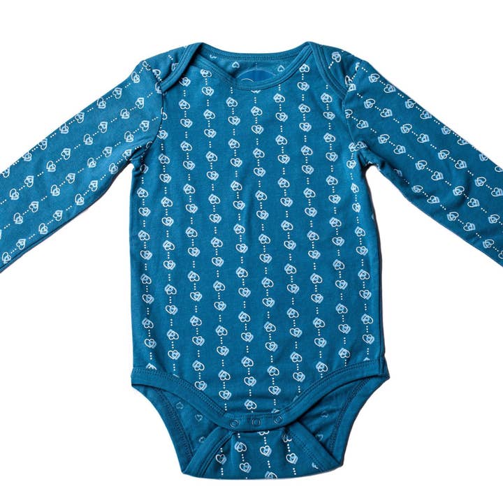 Akaash Long Sleeve Onesie - Hearts for wholesale by Zia NYC