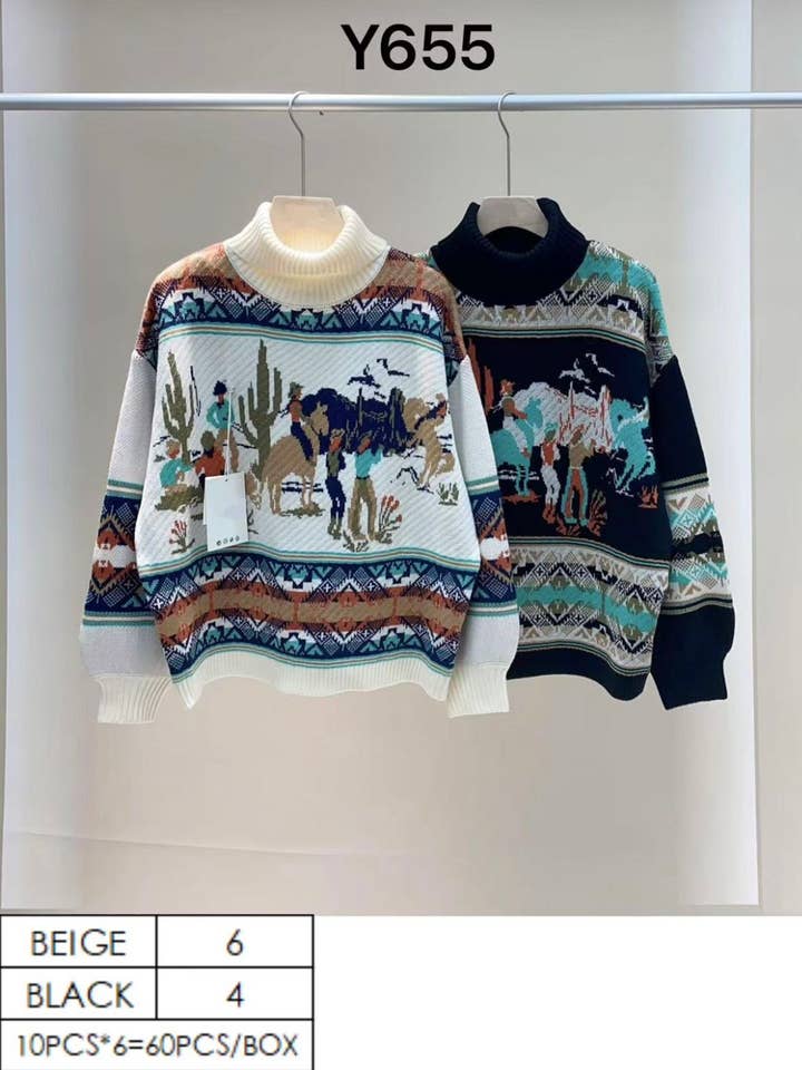 PULL EN MAILLE COL ROULÉ VINTAGE pour la vente par SWEET MAGIC MODA Y COMPLEMENTOS