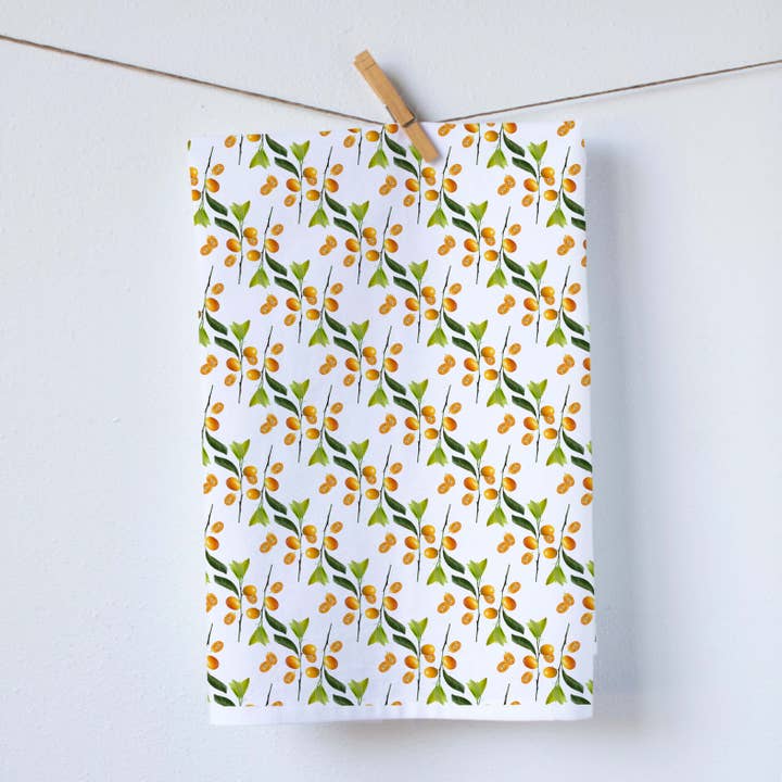 Kumquat Tea Towel for wholesale by Red Bird’s House