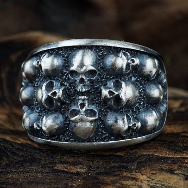 Skulls Ring Sterling Silver for wholesale by Espada Silver