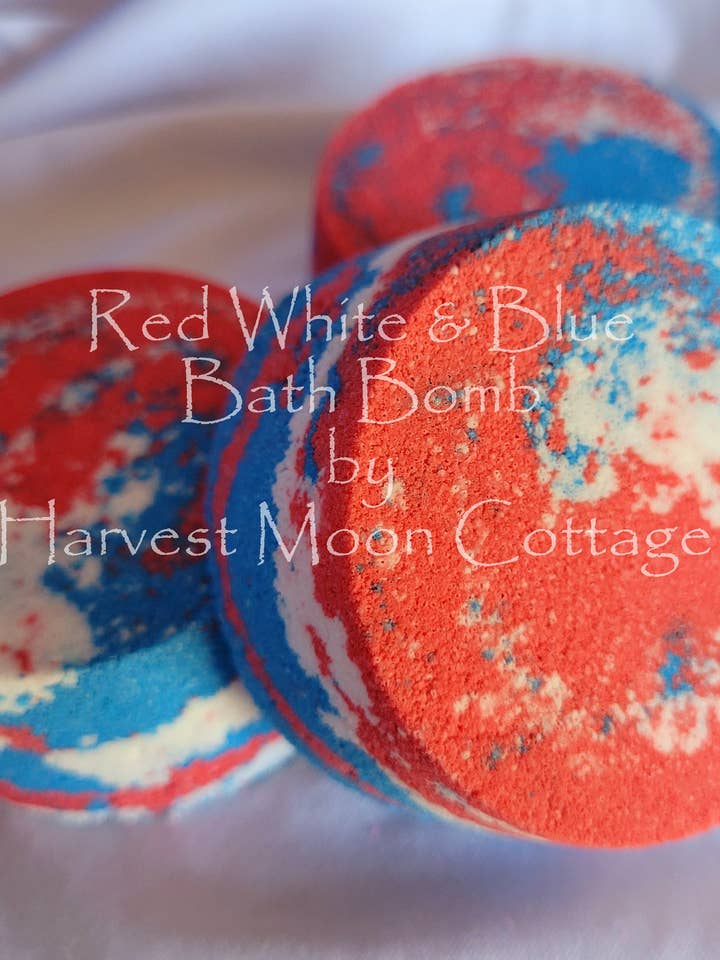 Red White & Blue Bath Bomb for wholesale by Harvest Moon Cottage Bath and Body