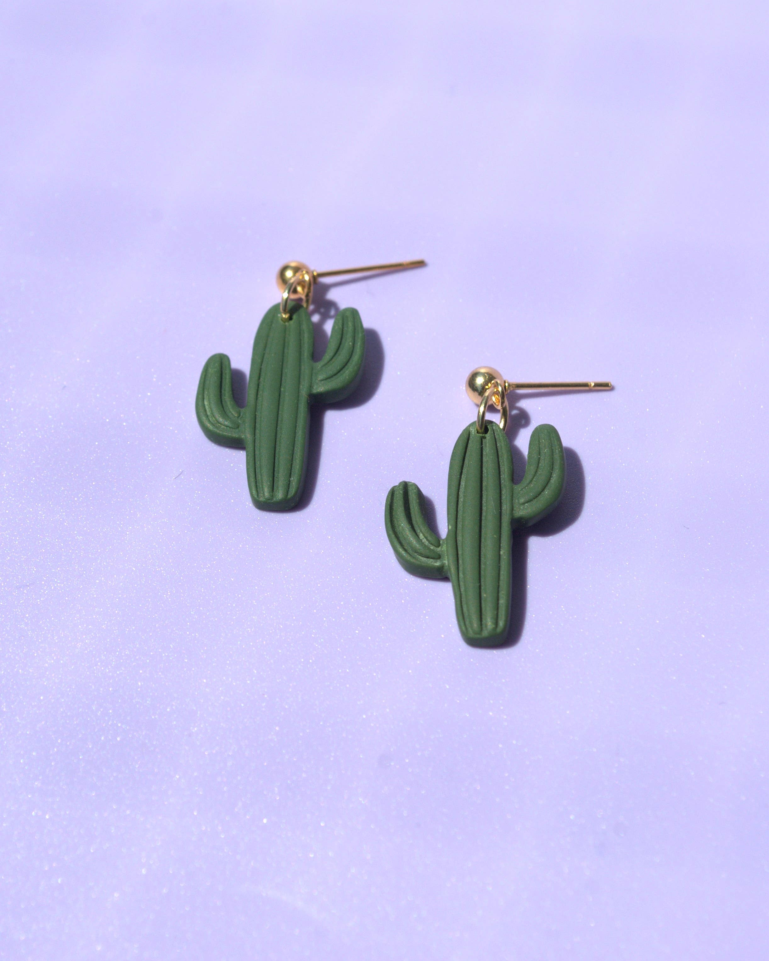 Santøclay Handmade - Wholesale Dangle Earrings - Kaktus Statement-Ohrringe | Handgefertigt & 18K vergoldet