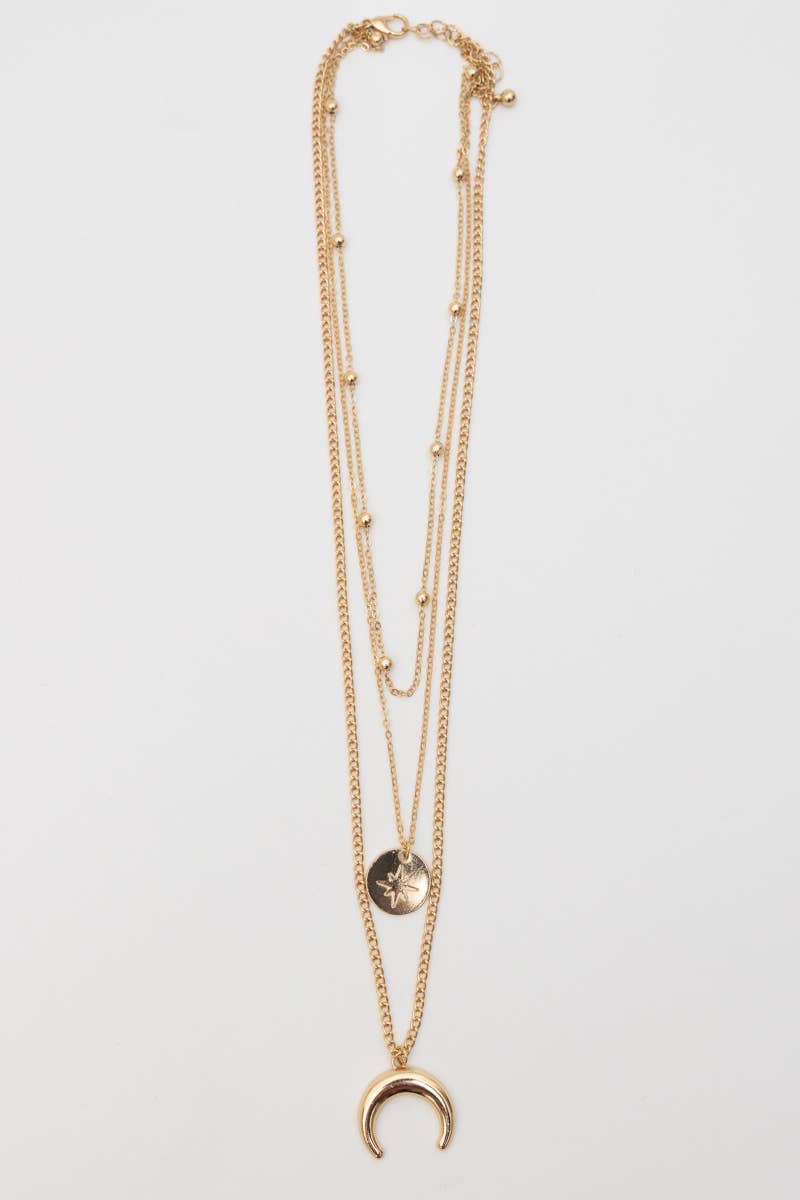 Leto Accessories - Wholesale Halskettinghanger - Moon Knight gelaagde gouden ketting 🌜2