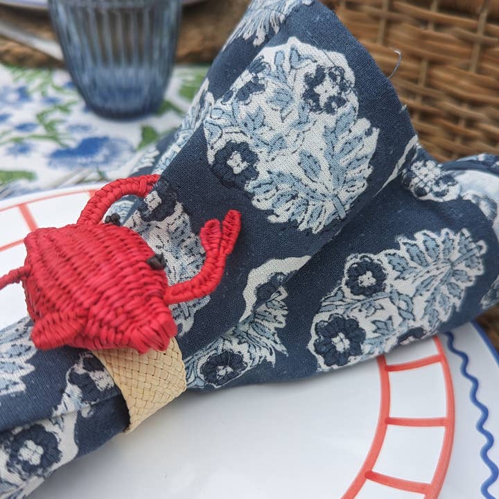 Pia Navy Napkin, Set of 4 for wholesale by LNH EDIT