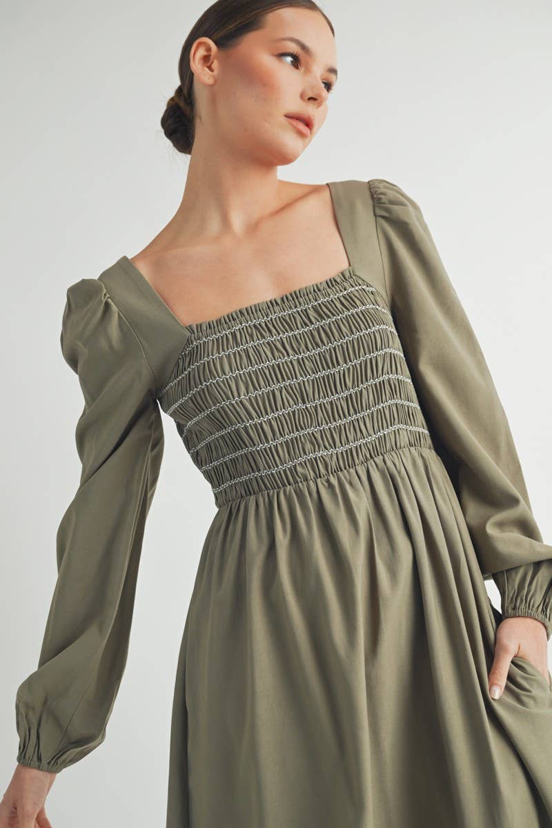 OLIVE Smocked Maxi Dress -1 for wholesale on Faire1