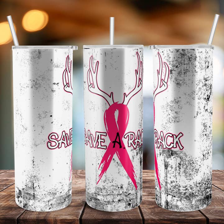 20 oz Skinny Tumbler- Breast Cancer Awareness- Save a Rack for wholesale by EliteStop Creations