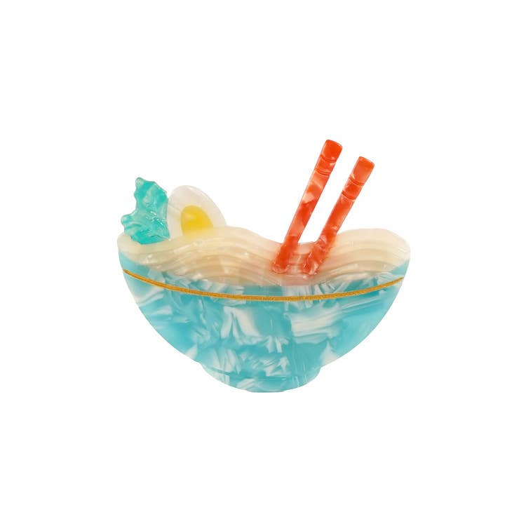 Blå Ramen Bowl Hårklor, Mat - Inspirerad Ramen Sidoklämma för wholesale på Faire3