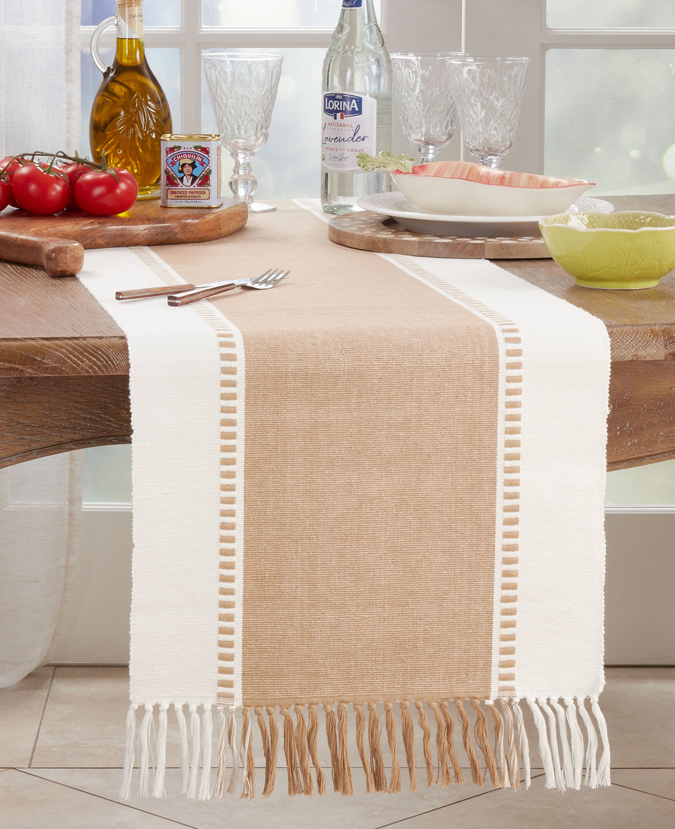 Saro Lifestyle - Wholesale Table Runner - Stripe Runner - Natural Look and Feel4