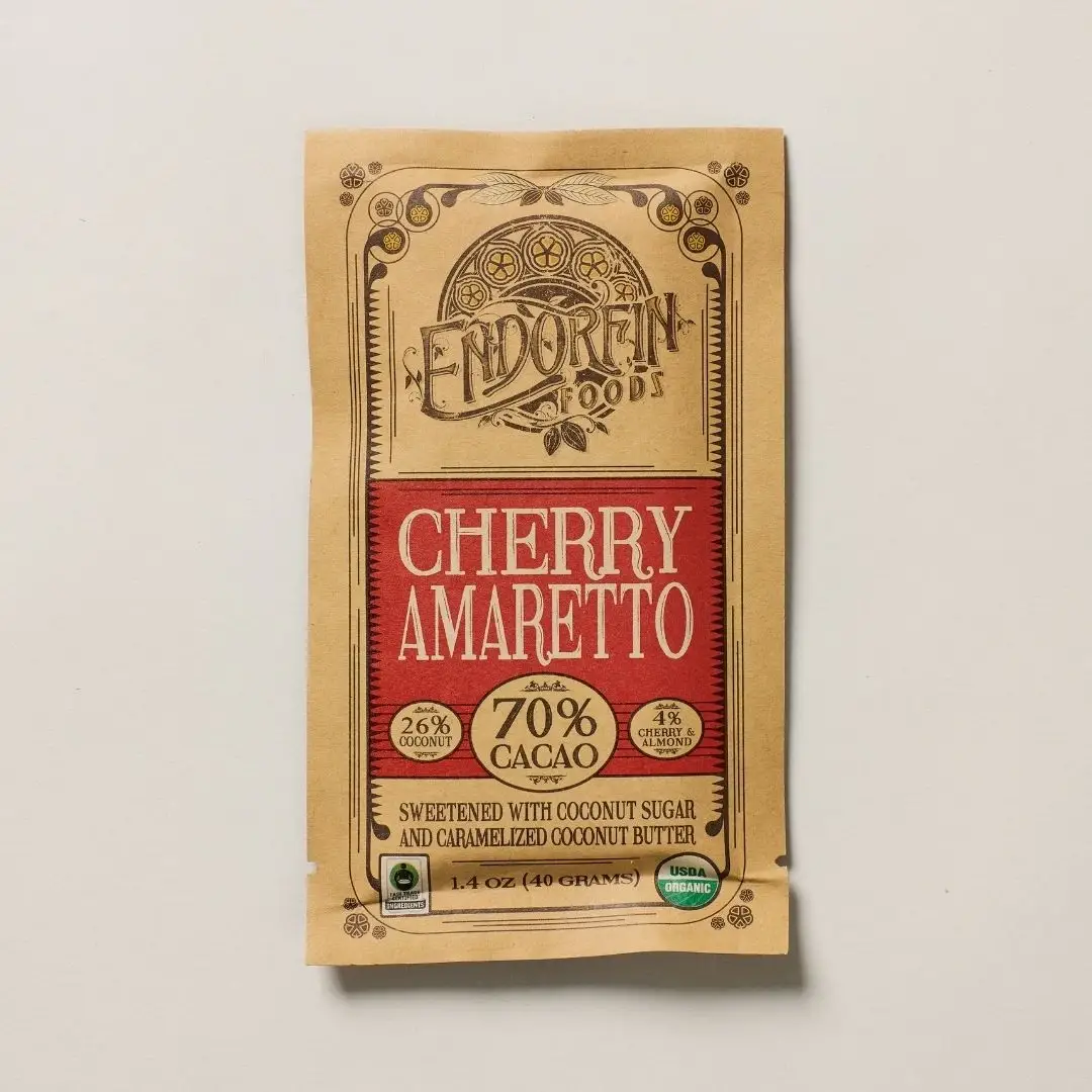 Endorfin Foods - Wholesale Chocolate Bar - Cherry Amaretto • Dark Chocolate Bar • 70% Cacao1