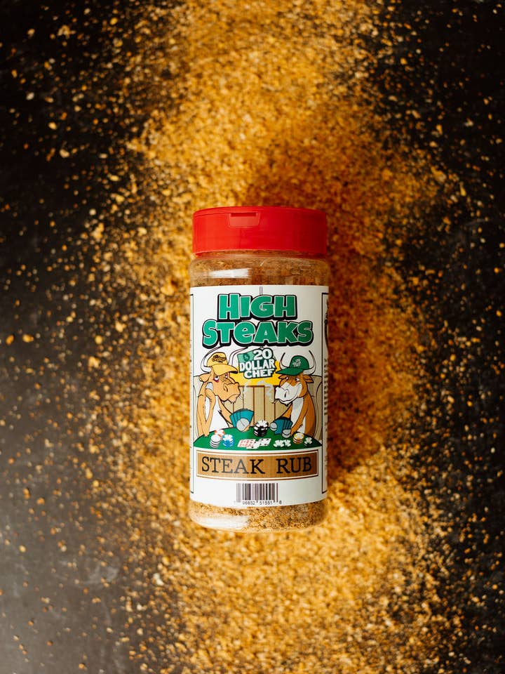 High Steaks $20 Chef Collab Steak Rub for wholesale by CornCookers BBQ Products