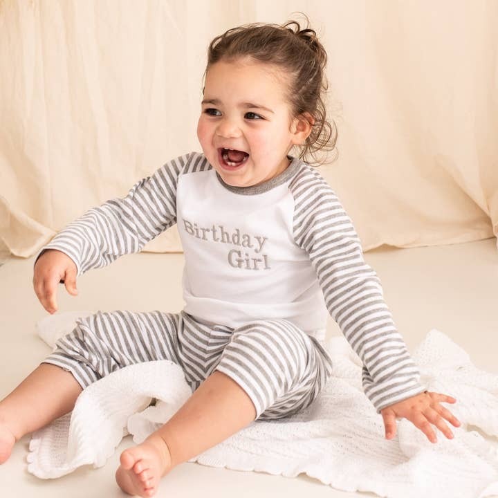 Amber and Noah - Wholesale Sleepwear set – Kids - Embroidered Birthday Pyjamas0