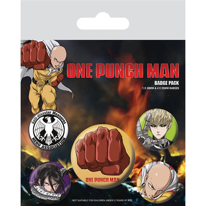 Pyramid International – Acessórios para crachá - Unissexo por atacado – Pacote de distintivos do One Punch Man (destrutivo)