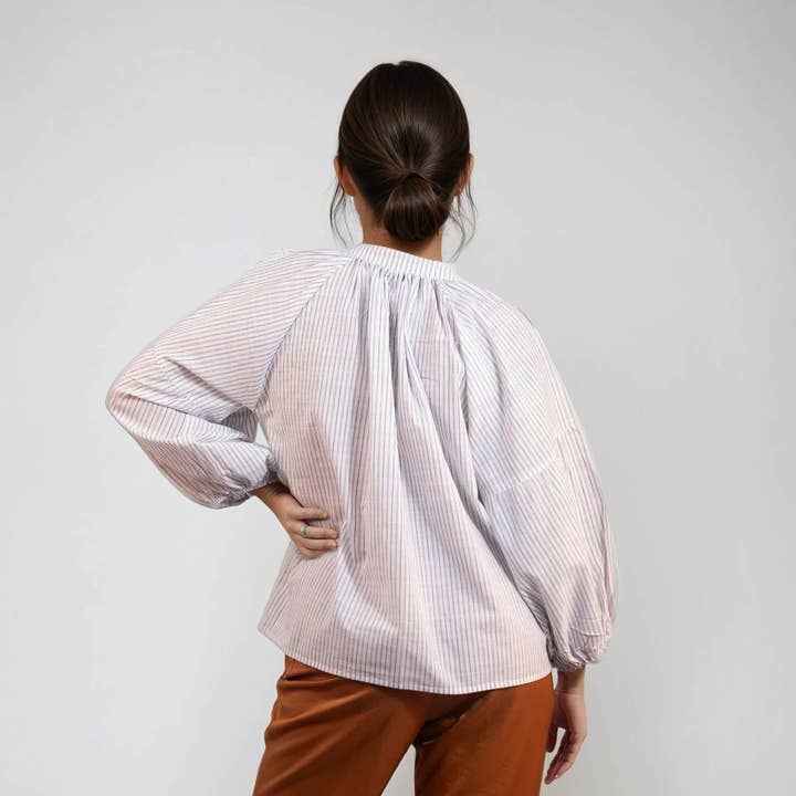 NO-B - Wholesale Blouse - Women's - Striped pattern blouse | Akola-3
