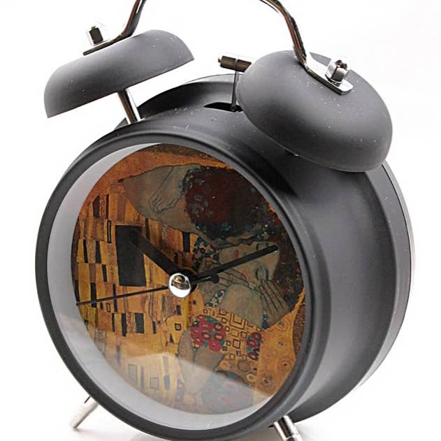 Museum Wholesale Inc - Wholesale Desk Clock - Klimt The Kiss Yellow Romance Desk Alarm Clock