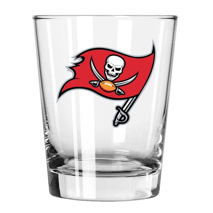 15oz Old Fashioned w/Color Logo, Tampa Bay Buccaneers for wholesale by The Memory Company