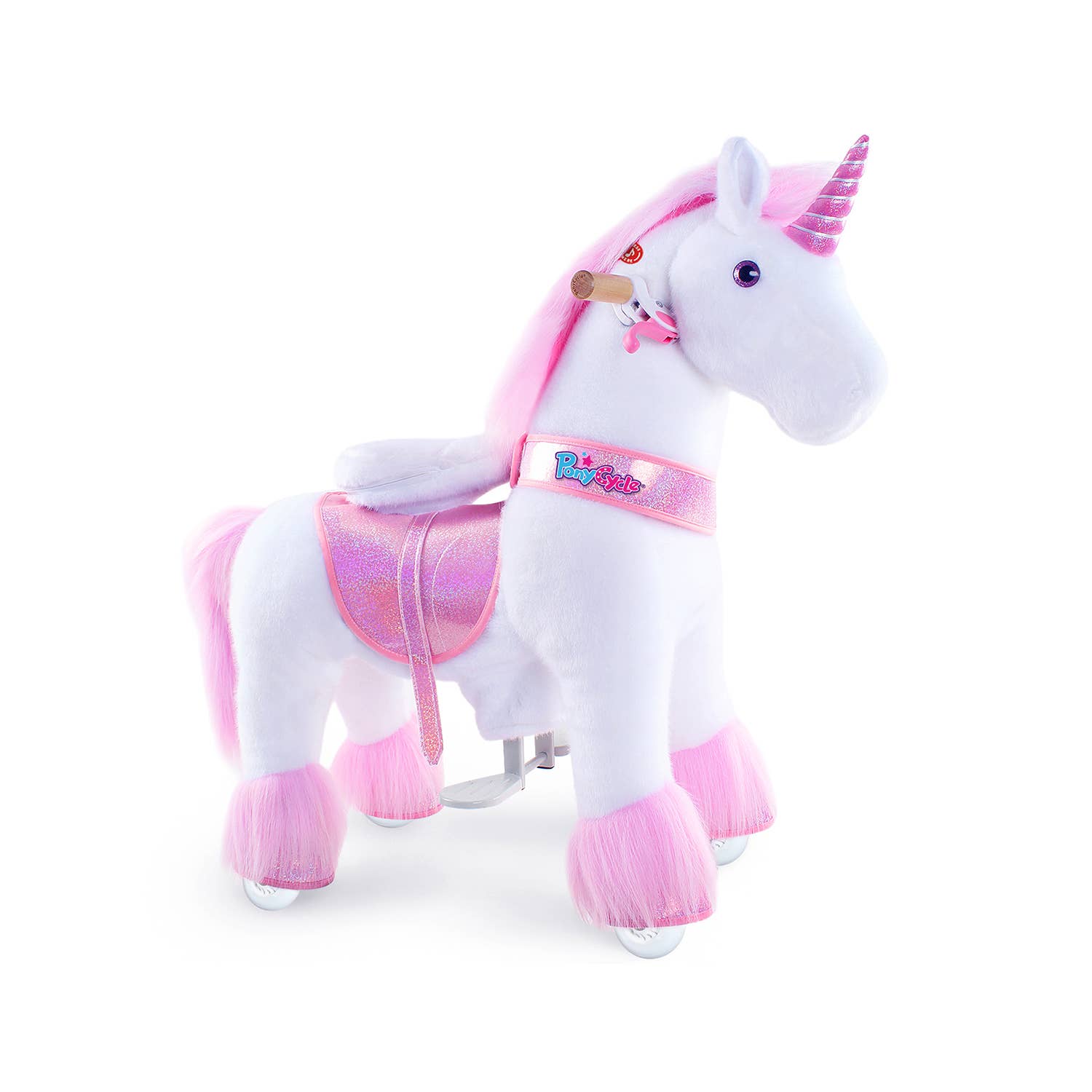 PonyCycle - Vente Cheval à bascule – enfant - PonyCycle Cheval à Bascule Licorne Rose | Jouet à Bascule en Peluche12