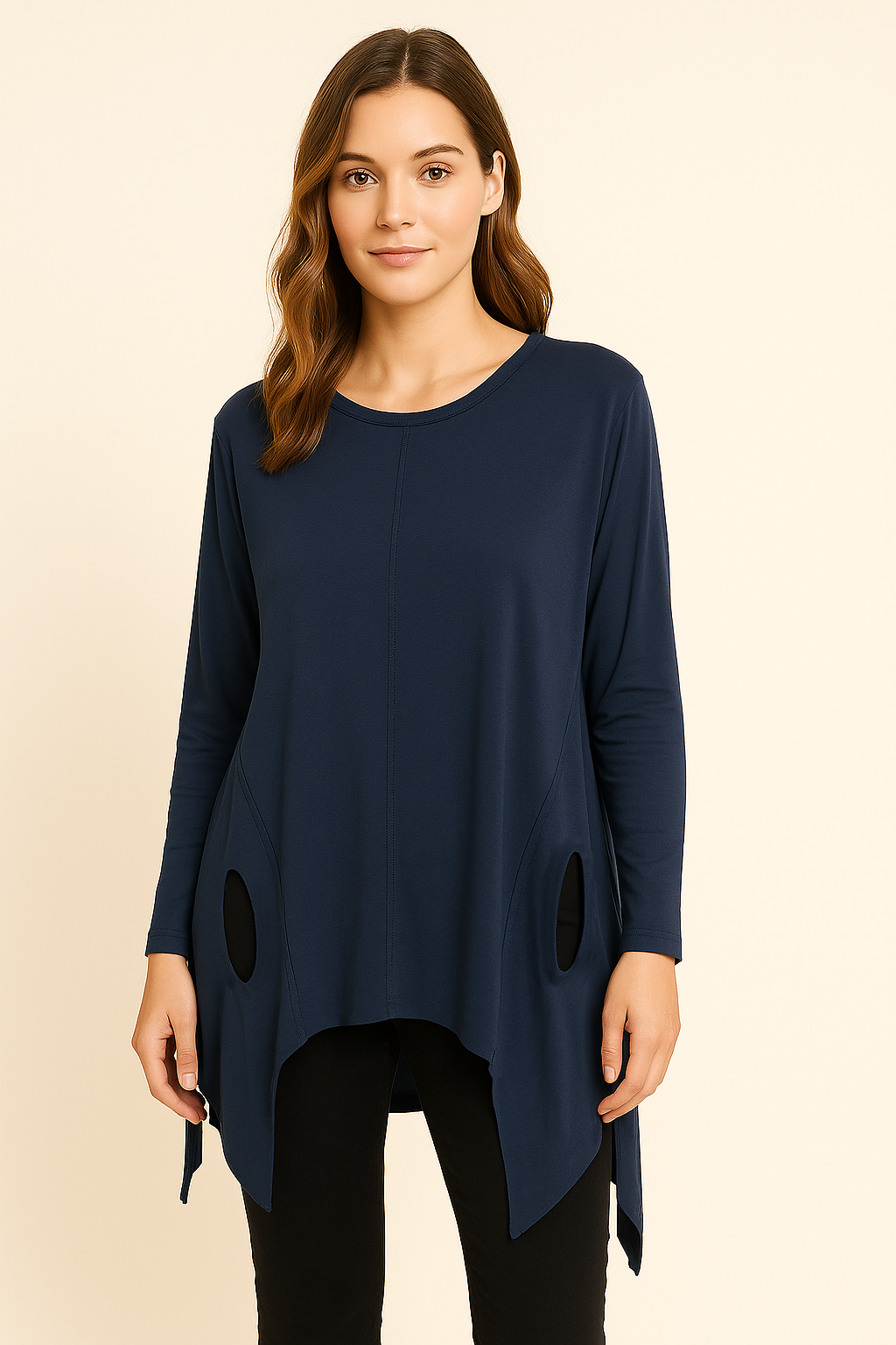 Lucy Sparks - Wholesale Tunic - Women's -  Stretchy Cotton Plus Size Friendly Top With Slashing Design2