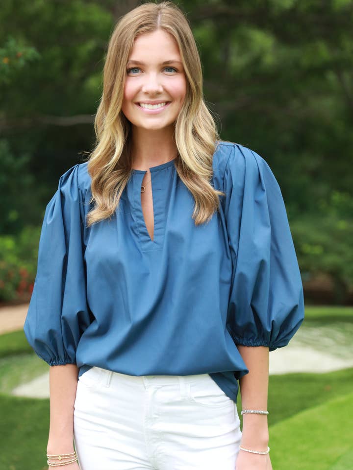 Black Label Claudia Top Blue Collection for wholesale by Brooke Wright Designs