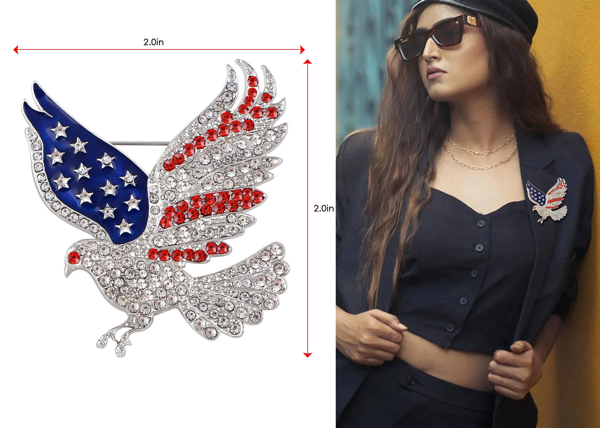 AK Brand – Großhandel Broschen – Brosche mit amerikanischer Flagge der USA, 4. Juli29