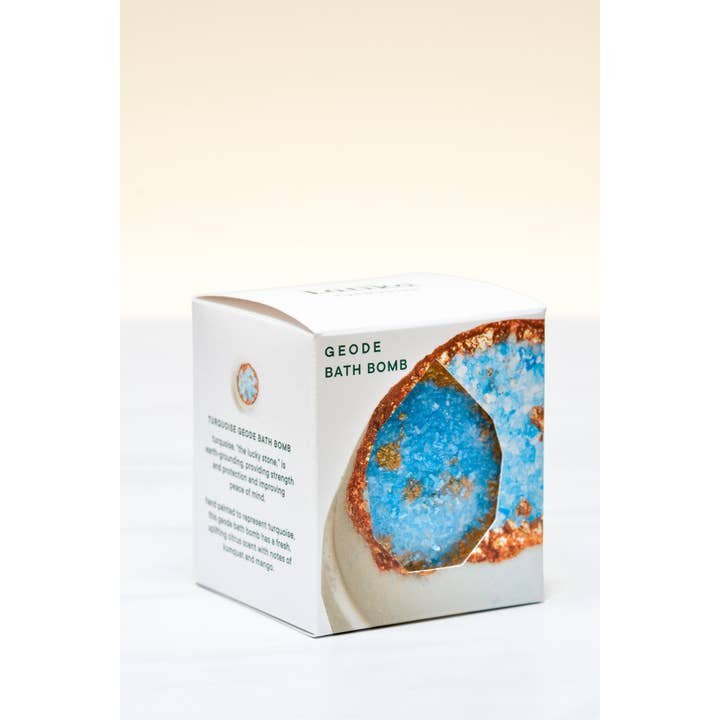 Latika Beauty - Wholesale Bath Bomb/Fizz - Crystal bath bomb 🌸 Wellness gift - Turquoise, Blue + Gold