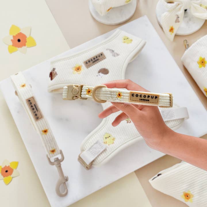 Embroidered Woodland Walkies Collar for wholesale by Cocopup London