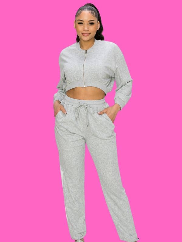 Shop Michella – wholesale Mjukisset – Dam – FRANSK FROTTÉ JOGGER SVETTBYXOR SET