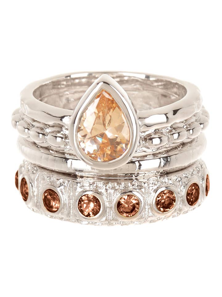 Cubic Zirconia Stack Ring Set - SF for wholesale by Zoey Simmons