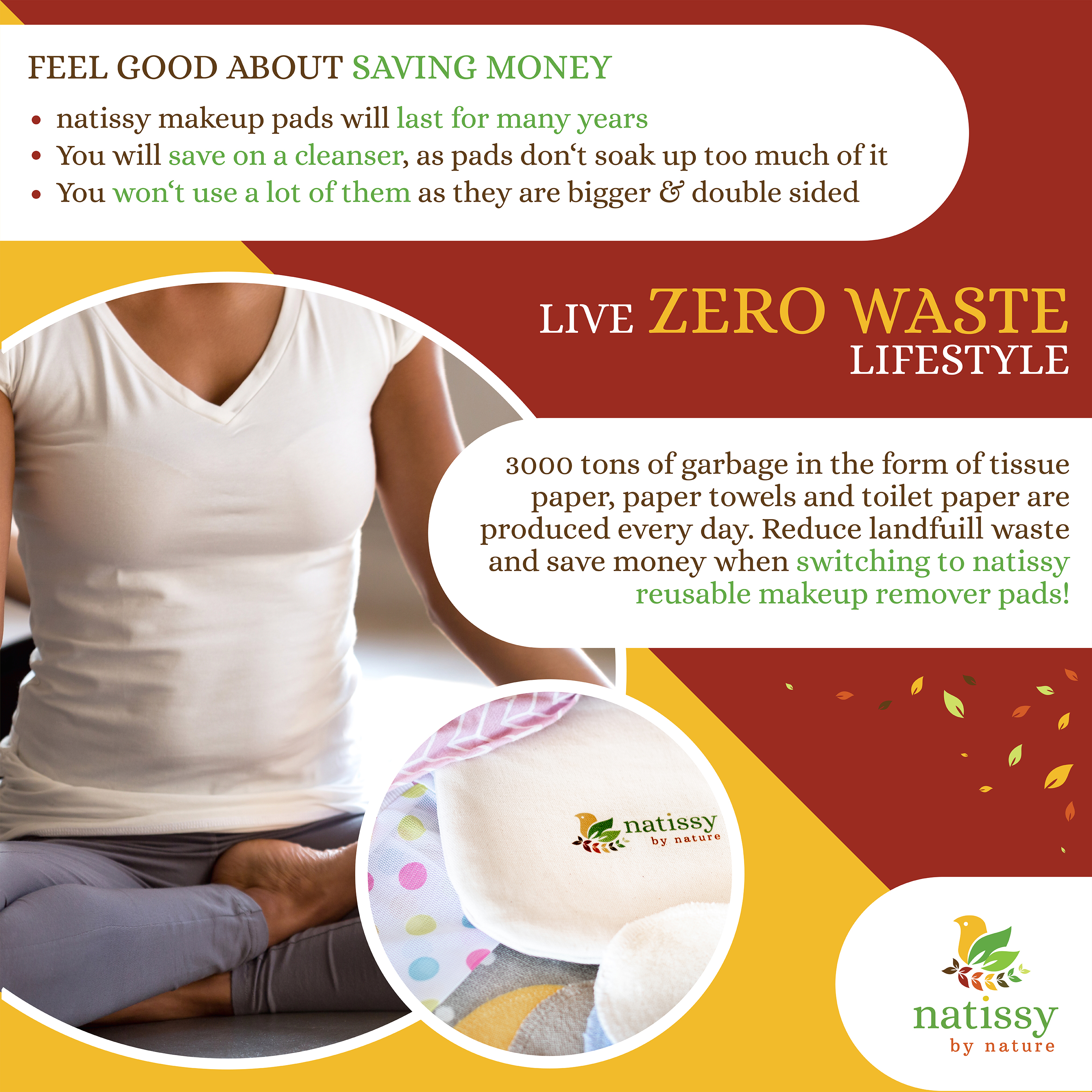 natissy - Wholesale Makeup Remover - Organic Cotton Reusable Makeup Remover Pads 12-Pack7