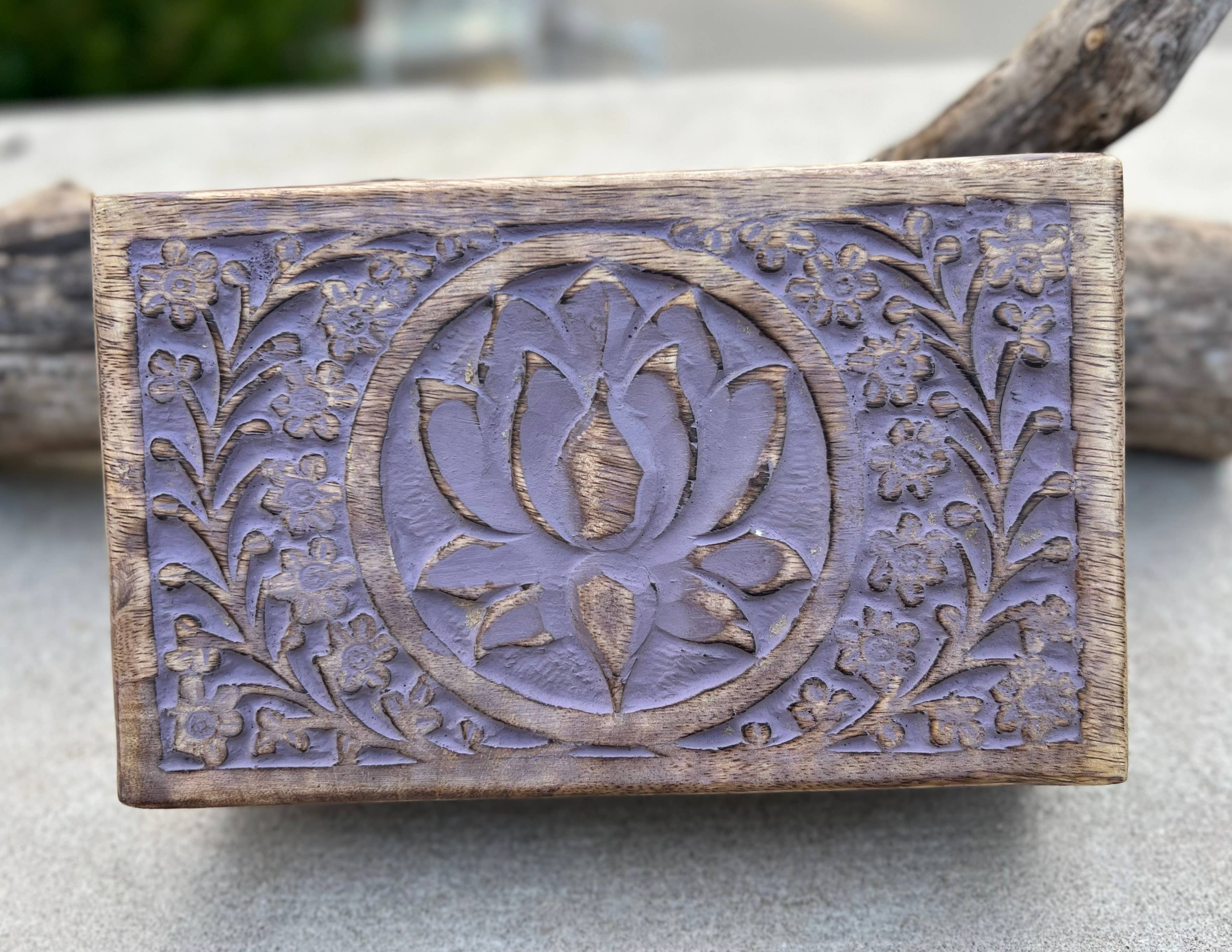 Lungta Imports - Wholesale Jewelry Box/Organizer - Hand Carved Lotus Wooden Box Keepsake Jewelry Watch Storage12