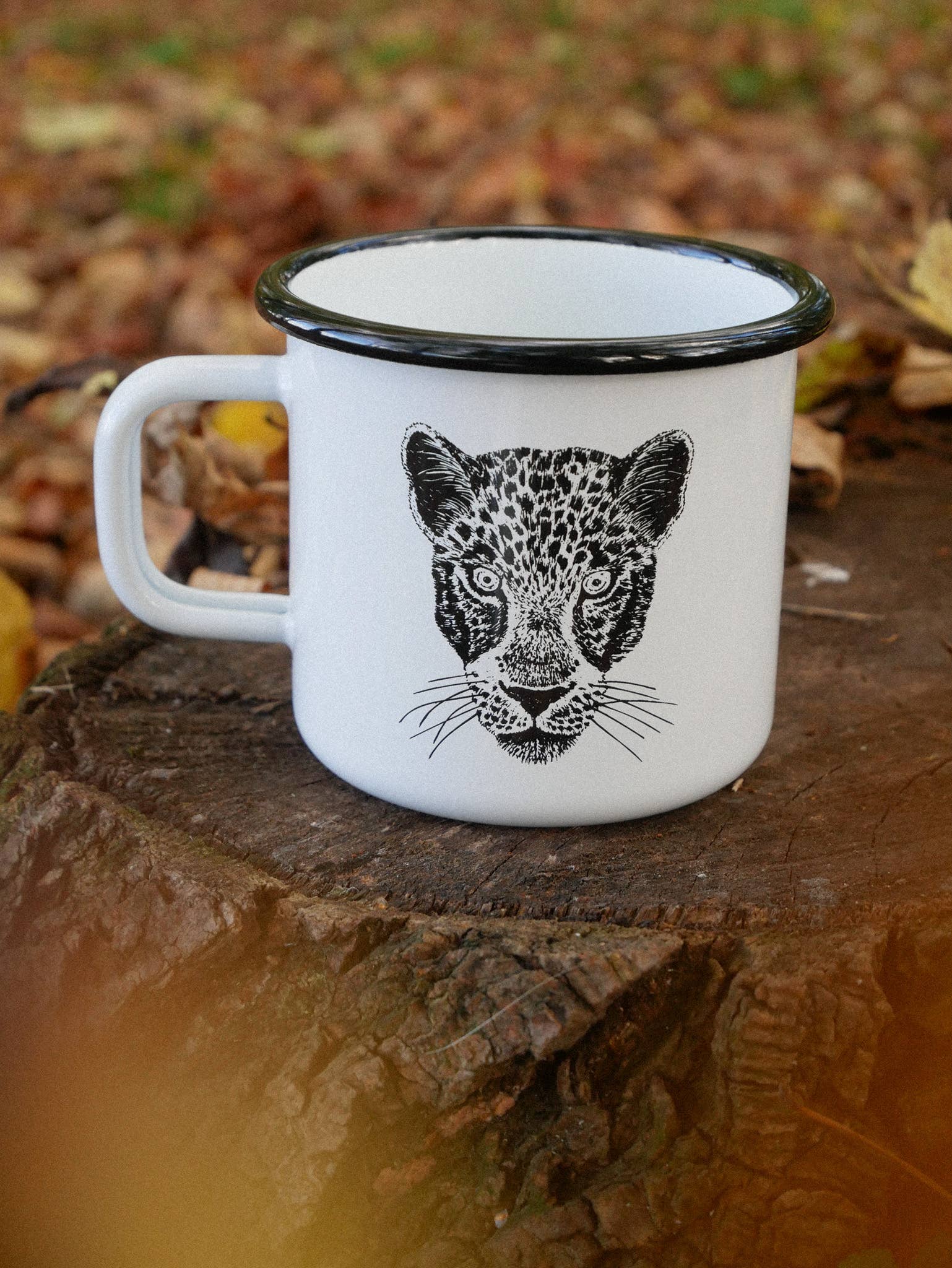 Hannibelle - Vendita all'ingrosso Tazza - Tazza in smalto con motivo leopardo