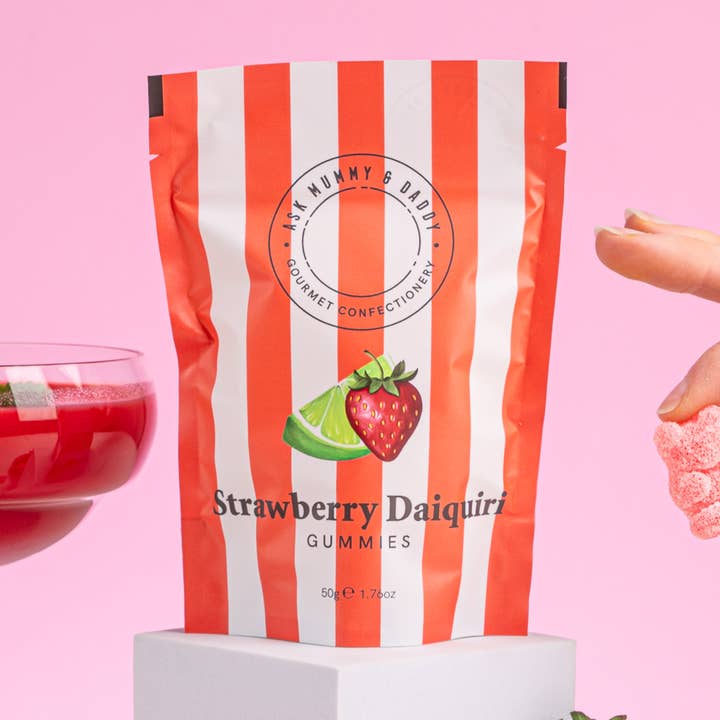 Strawberry Daiquiri Cocktail Gummies for wholesale by Ask Mummy & Daddy