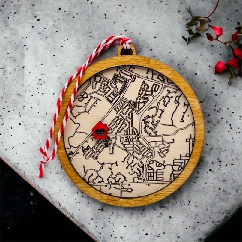 BoldLifeDesign - Wholesale Ornament - ANY Custom City Map Ornament - Street Grid Map Ornament5