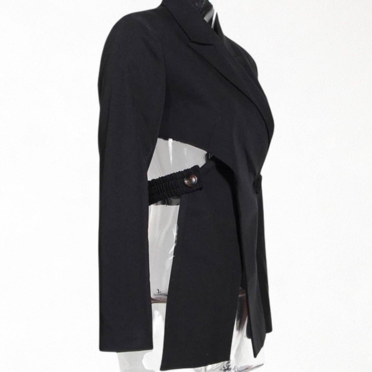 London Atelier Byproduct – wholesale Blazer – Women's – Reworked Black Blazer With Wrap Detail And Cut Out Back2